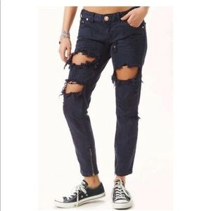 One Teaspoon Trashed Freebird jeans Dark Blue
